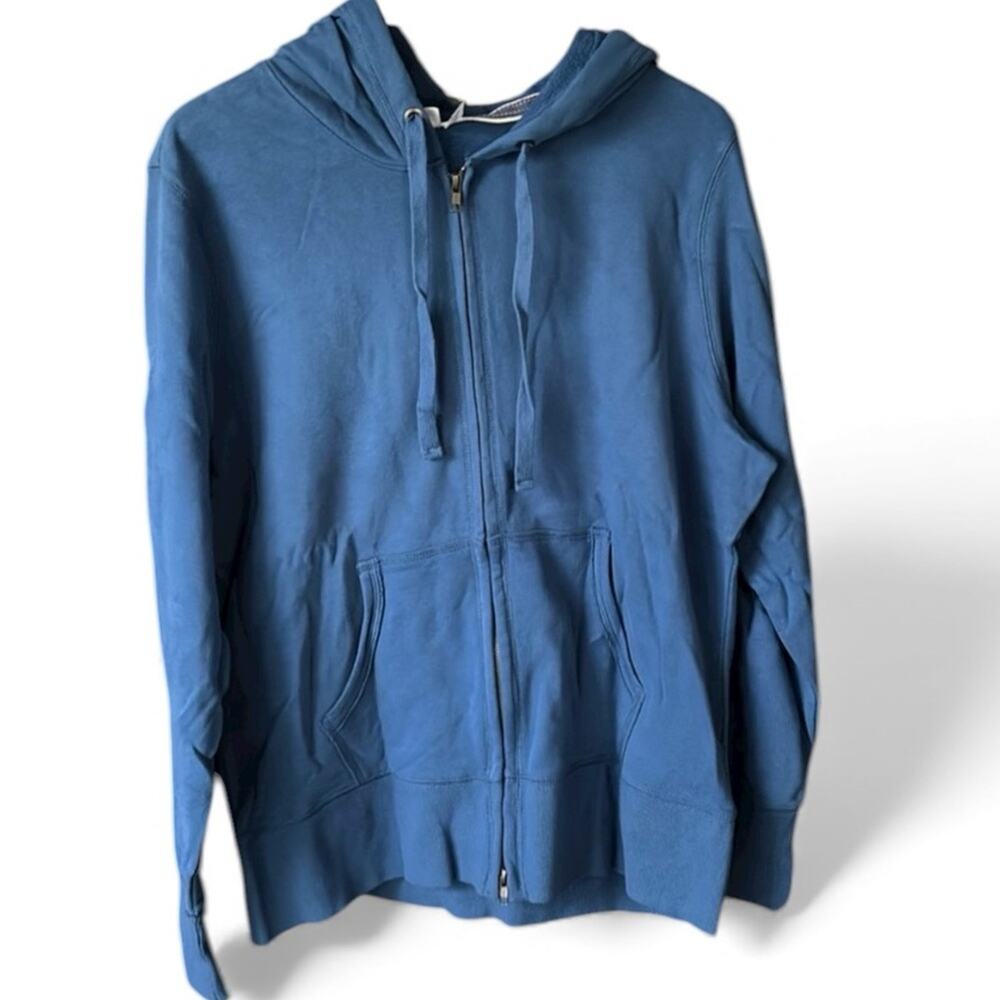 NWT District Threads Blue Hoodie full zip up- runs small